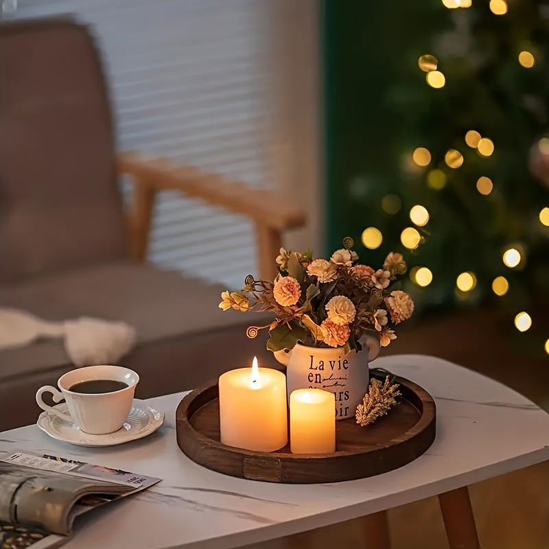 Wooden Storage Tray Farmhouse Style Christmas Decorative Tray