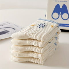 5 Pairs Cartoon Print Socks & 3D Textured Women's Stockings