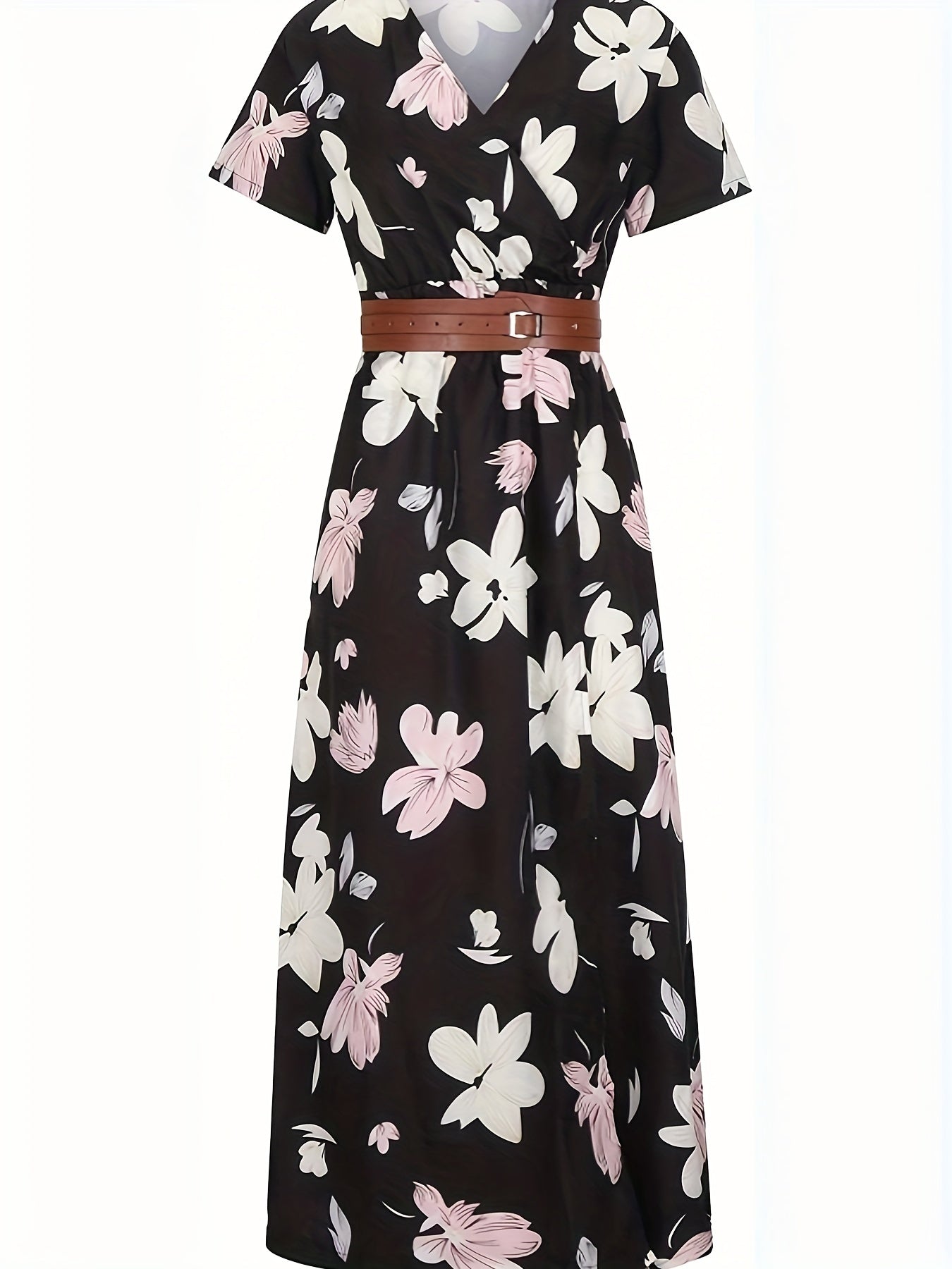 Boho Paisley Print V Neck Maxi Dress Plus Size