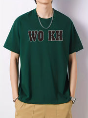 Men's Letter Print Active T-shirt for Summer