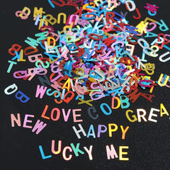 Holographic Letters Resin Sequins Epoxy Resin Filling Iridescent