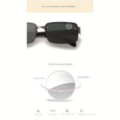 Men's Small Rimless Sunglasses UV Resistant Sunglasses With Glasses Case