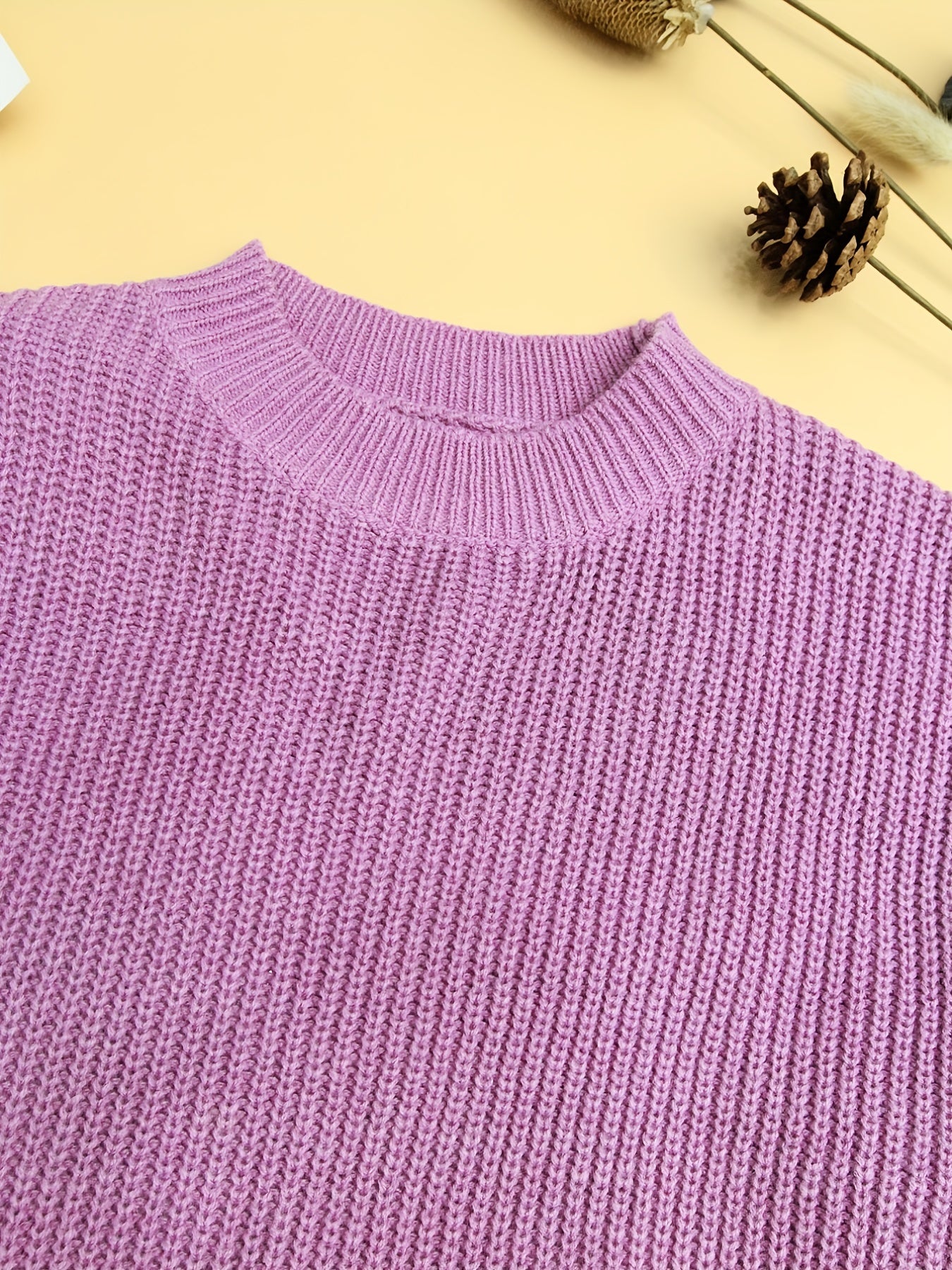 Girls Fall Winter Crew Neck Pullover Sweater