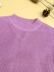 Girls Fall Winter Crew Neck Pullover Sweater