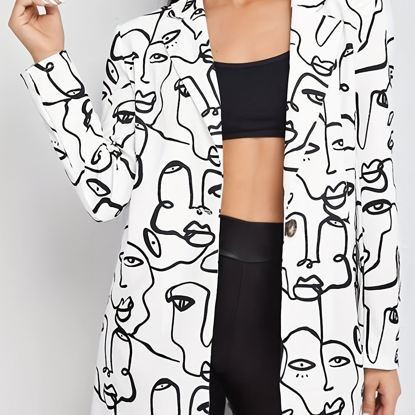 Double Breasted Lapel Neck Blazer Casual Long Sleeve Blazer