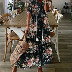 Vintage Floral Print Dress Maxi Dress Women's Clothing