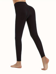 High Waist Quick Drying Yoga Pants Solid Stretch Sports Leggings
