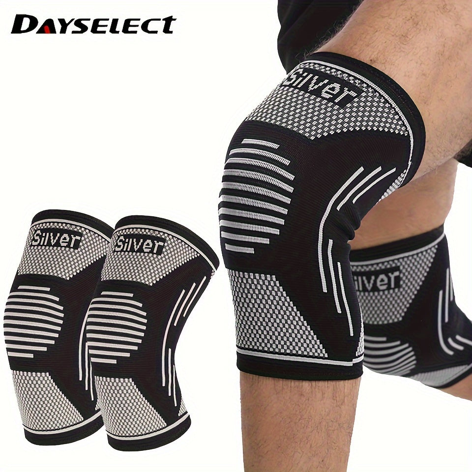 2pcs Silver Fiber Silver Ion Sports Knee Pads Anti odor Breathable Knitted