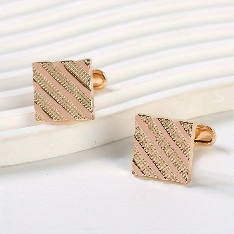 Square Striped Paint Cufflinks French Business Shirt Cufflinks
