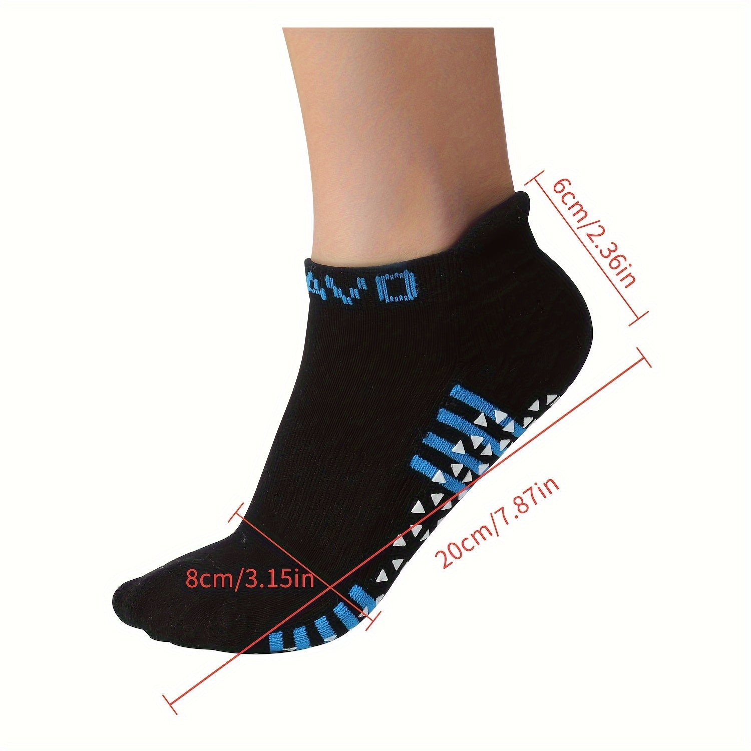 Letter Graphic Yoga Socks for Women, Non-slip Grips Ankle Socks