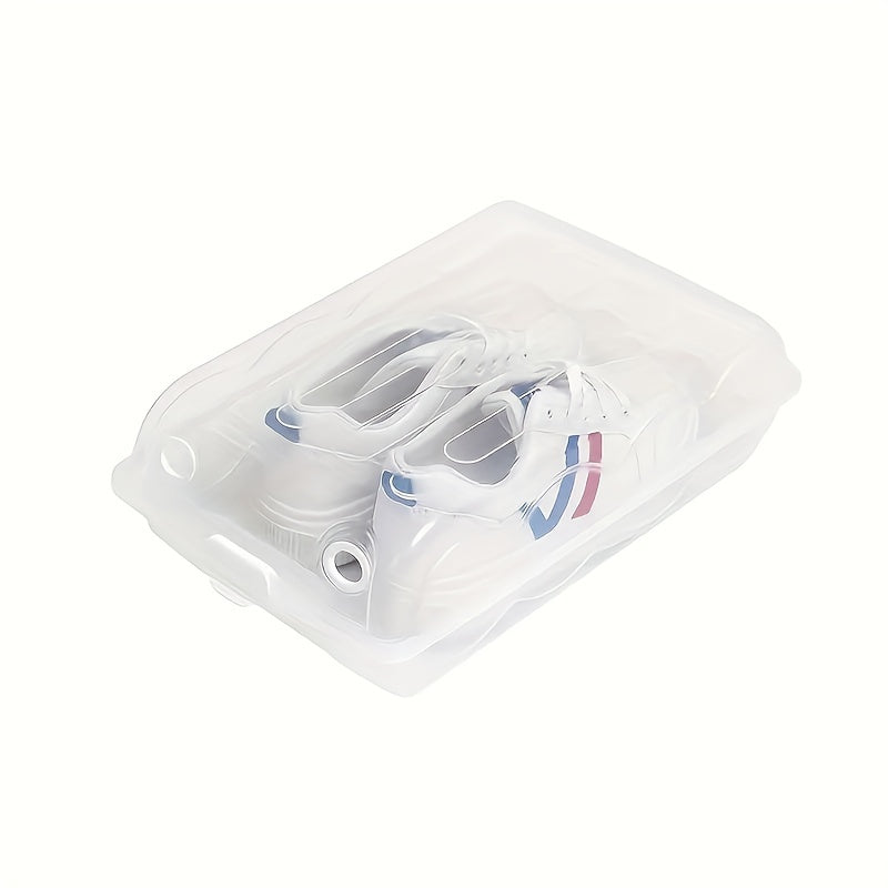 1pc Stackable Shoe Box With Lid Plastic Container Storage Organizer