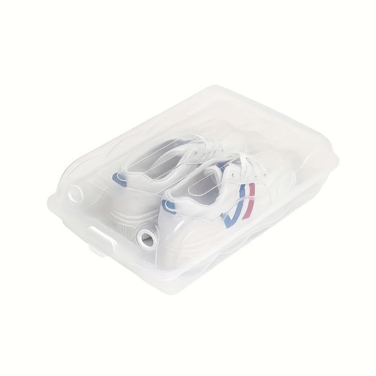 1pc Stackable Shoe Box With Lid Plastic Container Storage Organizer