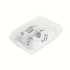 1pc Stackable Shoe Box With Lid Plastic Container Storage Organizer