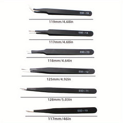6pcs Stainless Steel Tweezers Multifunctional Tool For Model Making