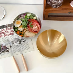 Stainless Steel Salad Bowl Instant Noodle Bowl Serving Bowl