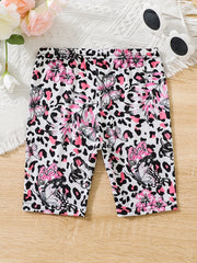 Toddler Girls Butterfly Graphic Elastic Waist Bike Shorts