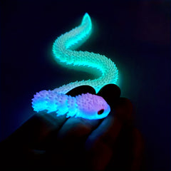 3D Printed Glow in the Dark Snake Statue Flexible Joints Desktop Decoration