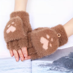 Soft Fingerless Knit Gloves for Autumn & Winter