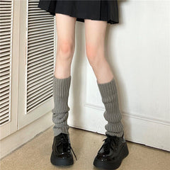 Knitted Plush Leg Warmer Knee High Socks Women's Stockings