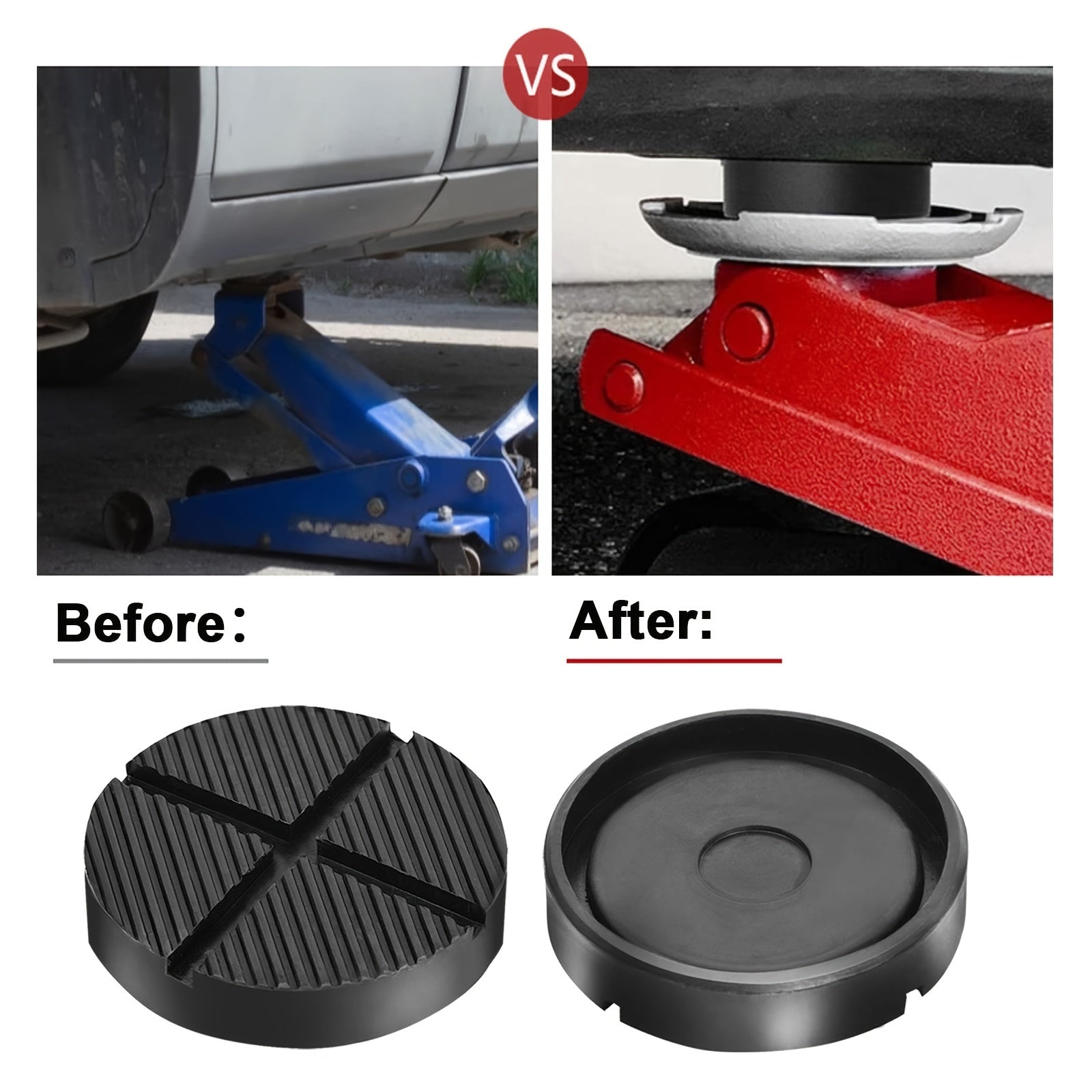 2PCS Car Lift Jack Stand Pads Rubber Slotted Floor Pad Frame Rail Adapte