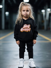 Girls 2pc Alphabet Hooded Sweatshirt & Sweatpants Set