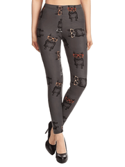 Women's Plus Puppy Print High Rise Leggings