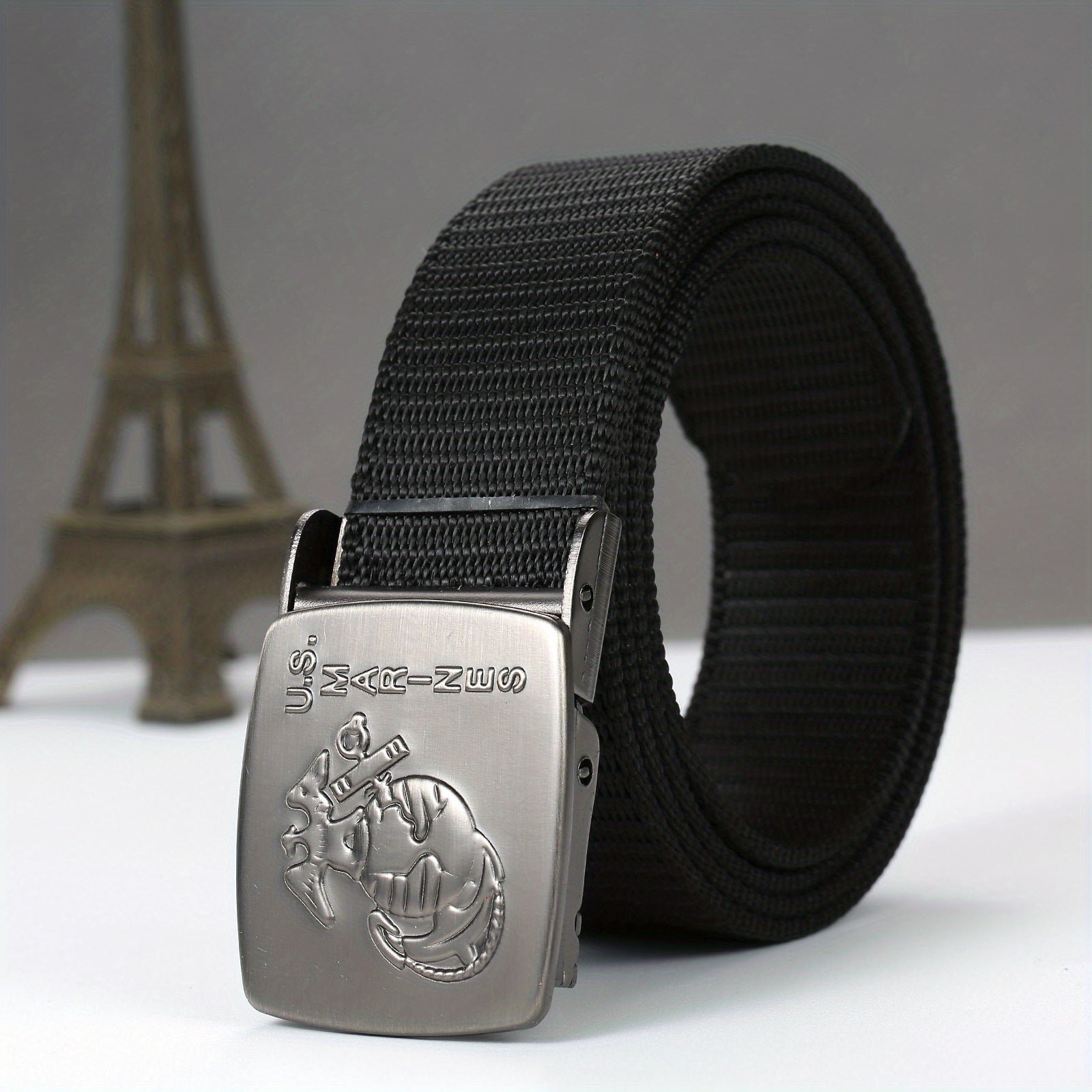 Polyester Fiber Belt with Automatic Buckle for Men
