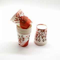 24pcs Halloween Disposable Dinner Cup Party Dinnerware Set Props