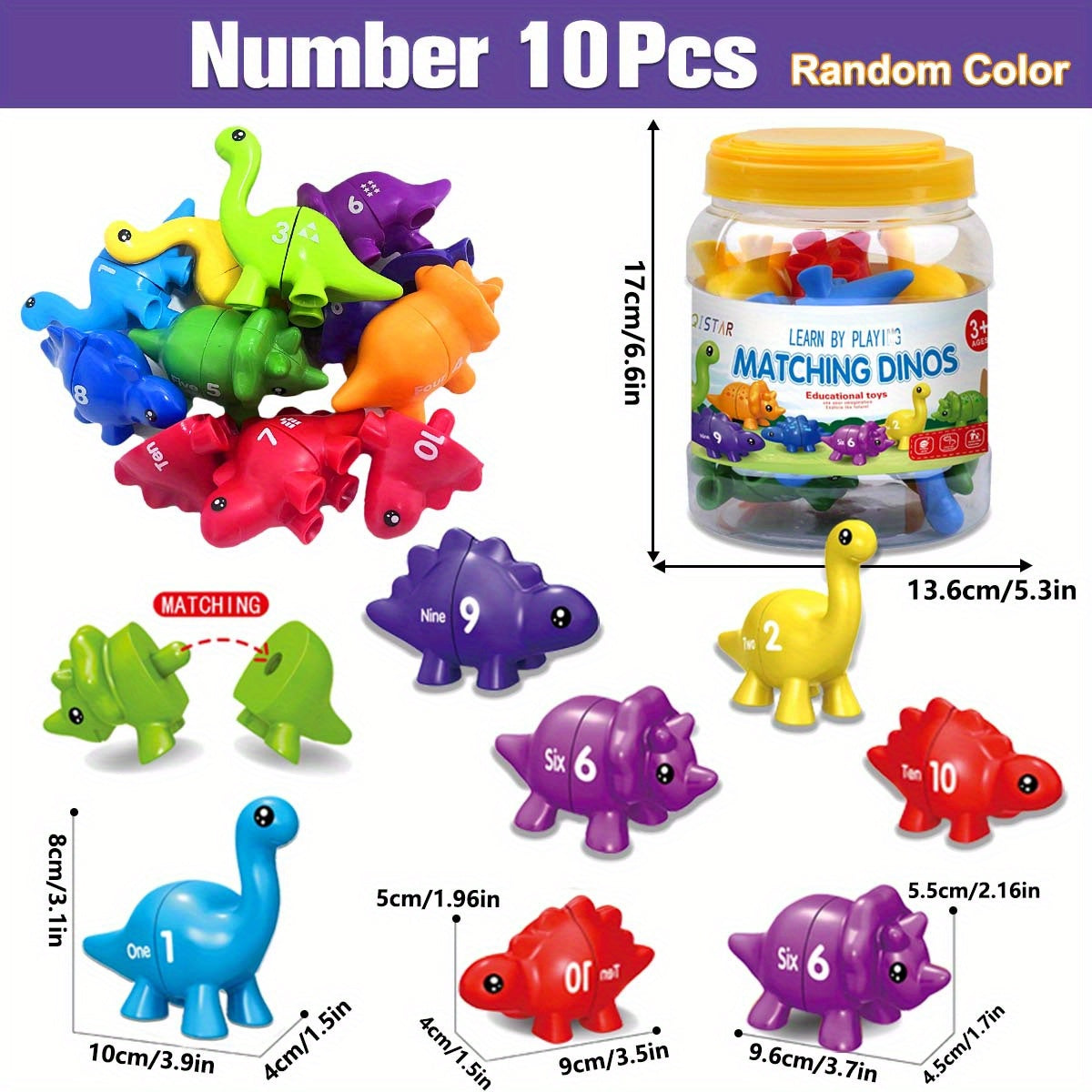 Dinosaur Alphabet Match Game Educational Toy Preschool Learning Montessori