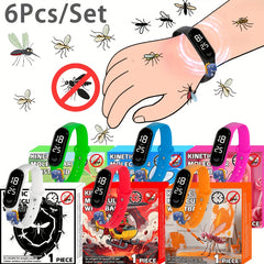 Small Dinosaur Electronic Mosquito Repellent Bracelets Set of 6