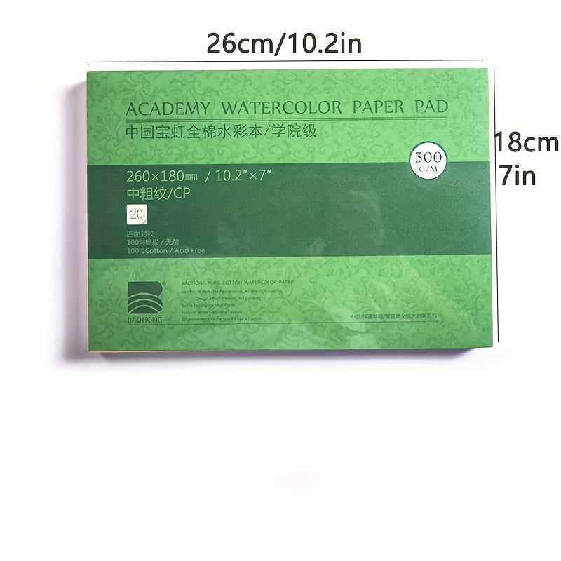 100% Cotton Watercolor Paper 20 Sheets Hand Painted Book for Artists Students