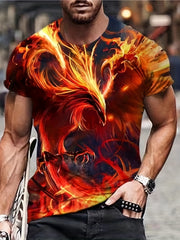 Men's Flame Phoenix 3D Print T Shirt for Summer