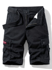 Men's Cotton Cargo Shorts with Drawstring - Summer Outdoor Wear