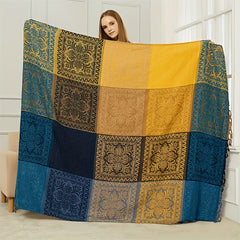 Boho Style Sofa Cover Blanket with Tassels