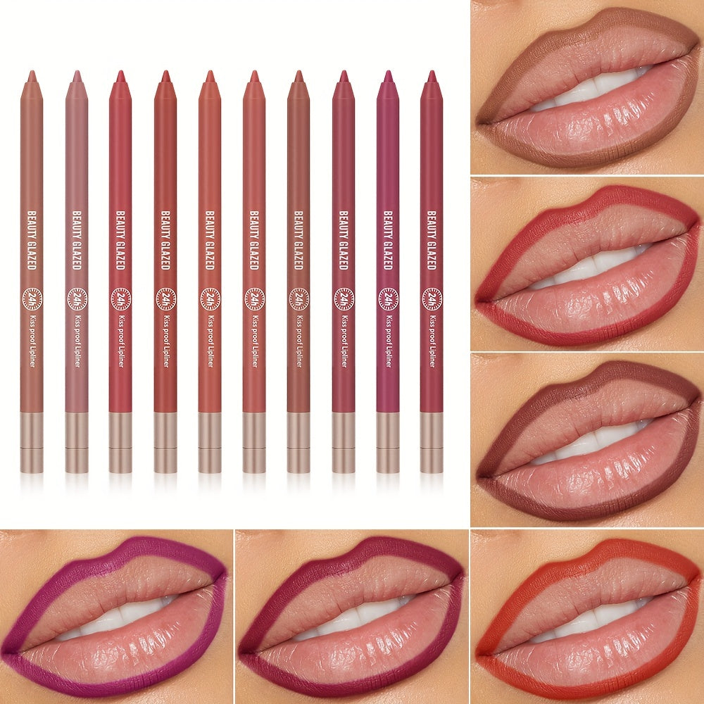 Matte Lip Liner Long-Lasting Waterproof Pencil for Natural Makeup