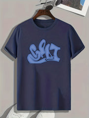 Abstract Letter Print Men's Sports T-shirt Graphic Tee