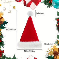 4pcs Santa Hat Christmas Hat Holiday Adults Soft Comfortable Velvet Thickened