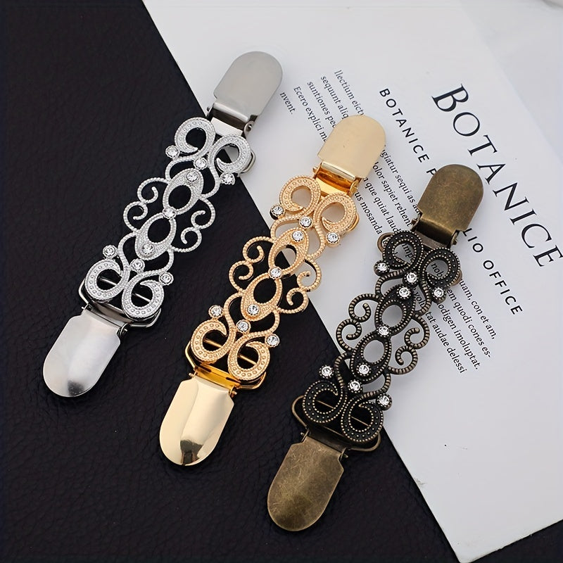 Vintage Metal Shawl Clip Women Scarf Sweater Brooch Boho Cardigan Pin