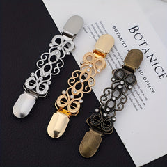 Vintage Metal Shawl Clip Women Scarf Sweater Brooch Boho Cardigan Pin