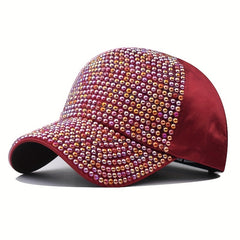 Rhinestone Baseball Cap Sparkly Y2K Dad Hat Hip Hop Sunscreen Hat