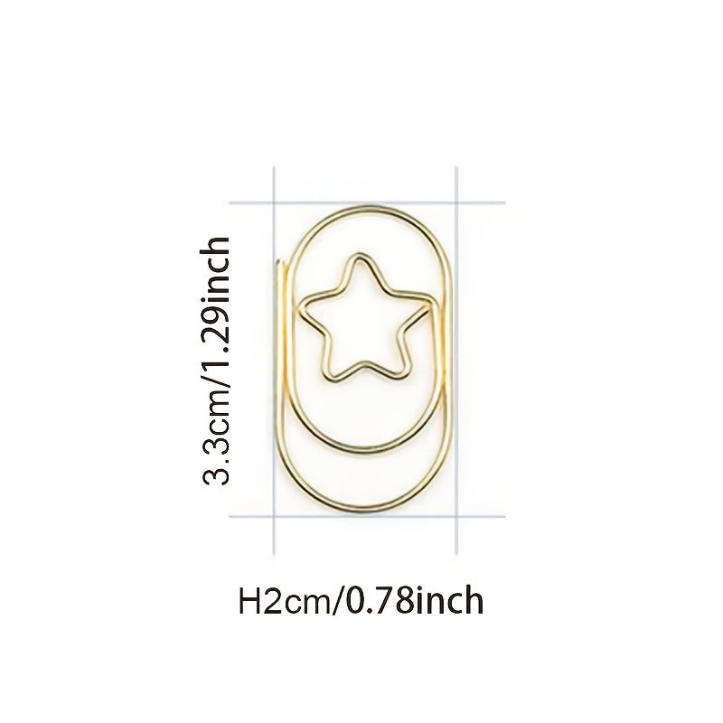 20pcs Little Star Paper Clips School Office Home