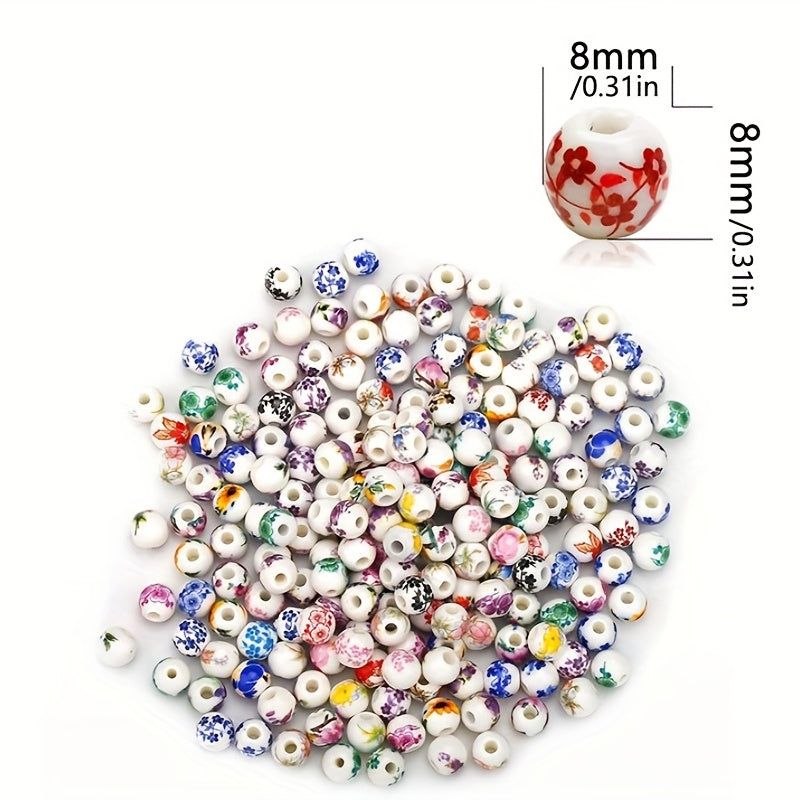 50pcs Mixed Flower Ceramic Craft Beads Set for DIY Jewelry Making Supplies
