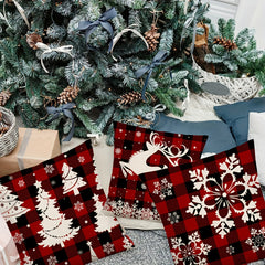 4pcs Christmas Tree Snowflake Pillow Covers for Home Decor