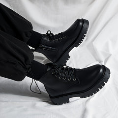 Men's High Top Platform Boots Non Slip Zip Up Shoes