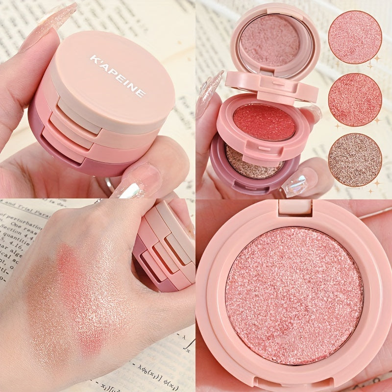 3 Eyeshadow Palette Earth Tone Glitter Sequins Cosmetics