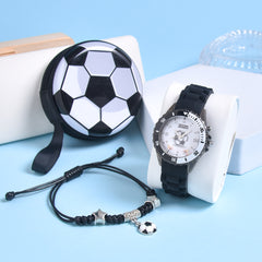 3pcs Silicone Soccer Fan Watch Bands & LED Light Up Wristwatches for Kids