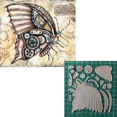 Steampunk Butterfly Metal Cutting Die Stencil for Card Making DIY Scrapbooking