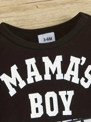 Baby Boy's Love Print Block Tee Top & Shorts Set