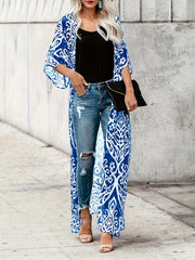 Tribal Print Boho Cover Up Maxi Kimono