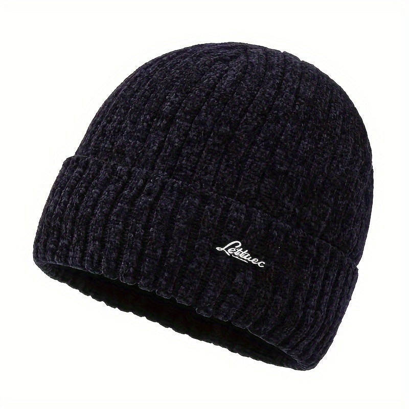 Winter Velvet Knitted Hat with Ear Protection for Outdoor Cycling Skiing